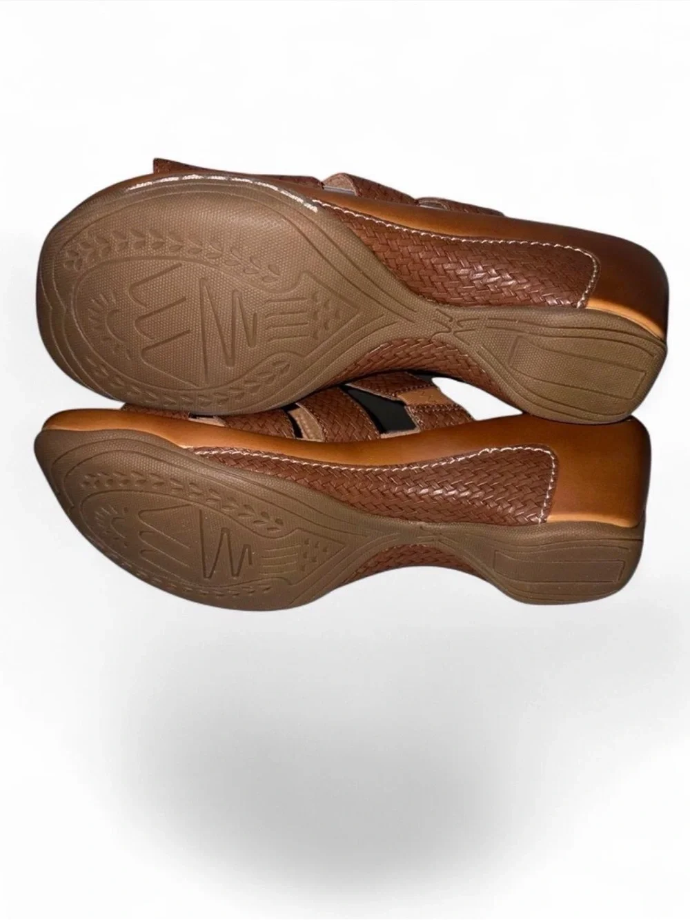 Rialto Brown Woven Slide Sandals for Women